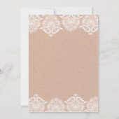 素朴なクラフトのレースの結婚式招待状の招待状 招待状 (裏面)