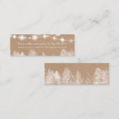 素朴なクラフトの秋の冬のマツライト結婚式の詳細 スキニー名刺 (正面/裏面)