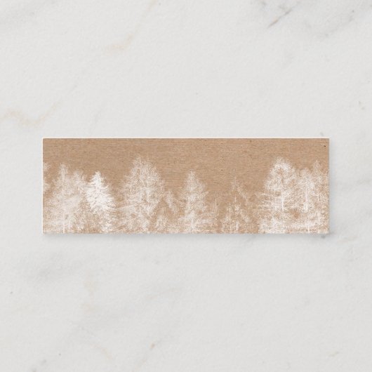 素朴なクラフトの秋の冬のマツライト結婚式の詳細 スキニー名刺 (裏面)