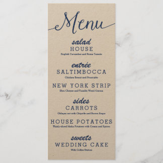 素朴なクラフトの結婚式メニュー メニュー