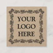 素朴なクラフトはあなたのロゴを加えます スクエア名刺 (正面)