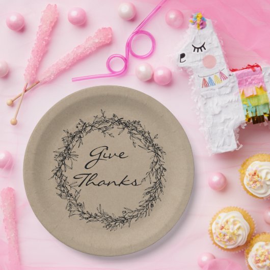 素朴なクラフトは感謝の感謝祭に紙皿を与えます ペーパープレート (パーティー)