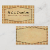素朴なクラフトアースパターン（の模様が）あるトーン 名刺 (正面/裏面)