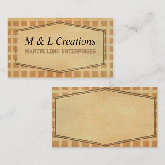 素朴なクラフトアースパターン(の模様が)あるトーン 名刺 (正面/裏面)