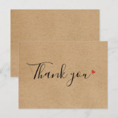 素朴なクラフトシンプルスクリプト ビジネス サンクス ポストカード (正面/裏面)