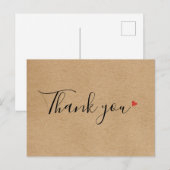 素朴なクラフトスクリプト ビジネス サンクス ポストカード (正面/裏面)