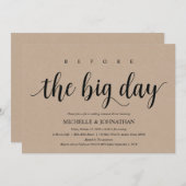 素朴なクラフトスタイルの結婚式リハーサルディナー招待状 招待状 (正面/裏面)