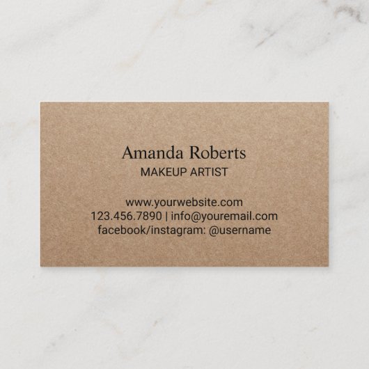 素朴なクラフトネイルサロンのメーキャップアーティストのネイルアーチスト ロイヤリティカード (裏面)