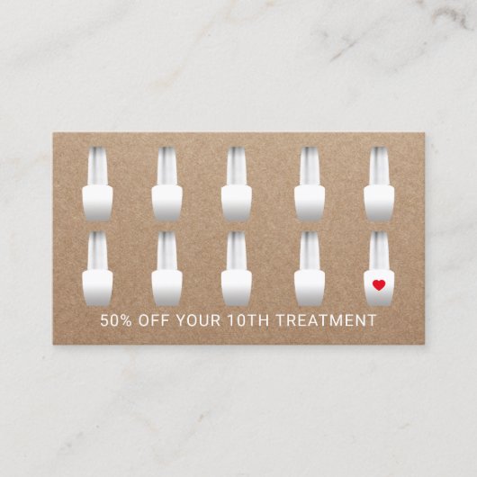 素朴なクラフトネイルサロンのメーキャップアーティストのネイルアーチスト ロイヤリティカード (正面)