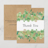 素朴なクラフトビジネスユーカリフラワーの感謝 サンキューカード (正面/裏面)