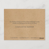 素朴なクラフトビジネス感謝の春の葉 ポストカード (裏面)