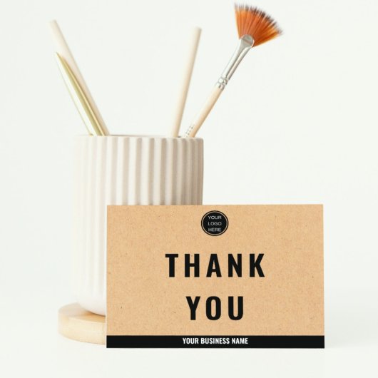 素朴なクラフトプロフェッショナルビジネスロゴタイポグラフィー サンキューカード