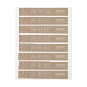 素朴なクラフト包装紙のヒトデは日付を救います ラップアラウンドラベル (シート)