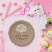 素朴なクラフト紙のメーソンジャーの花の結婚式 ペーパープレート (パーティー)