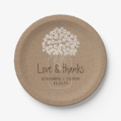 素朴なクラフト紙のメーソンジャーの花の結婚式 ペーパープレート (正面)