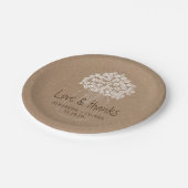 素朴なクラフト紙のメーソンジャーの花の結婚式 ペーパープレート (アングル)