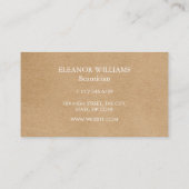 素朴なクラフト紙の繊細なピンクの花のデザイン 名刺 (裏面)