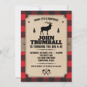 素朴なクラフト紙の風合い バッファロープレイドにエルク 招待状 (正面)