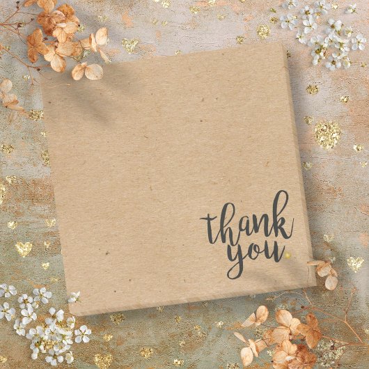 素朴なクラフト紙スタイルのサンキュー ポストイット