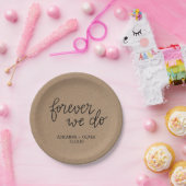 素朴なクラフト紙永久に私達は結婚式の台本を書きます ペーパープレート (パーティー)