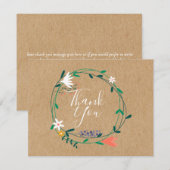 素朴なクラフト フラワー ガーランド ビジネス サンクス サンキューカード (正面/裏面)