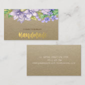 素朴なクラフト、水彩花 名刺 (正面/裏面)