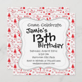 素朴なクリスマスのトナカイの木の鳥の休日 招待状 (正面/裏面)