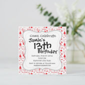 素朴なクリスマスのトナカイの木の鳥の休日 招待状 (スタンド正面)