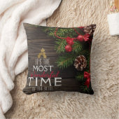 素朴なクリスマスの休日最もすばらしい時間 クッション (ブランケット)