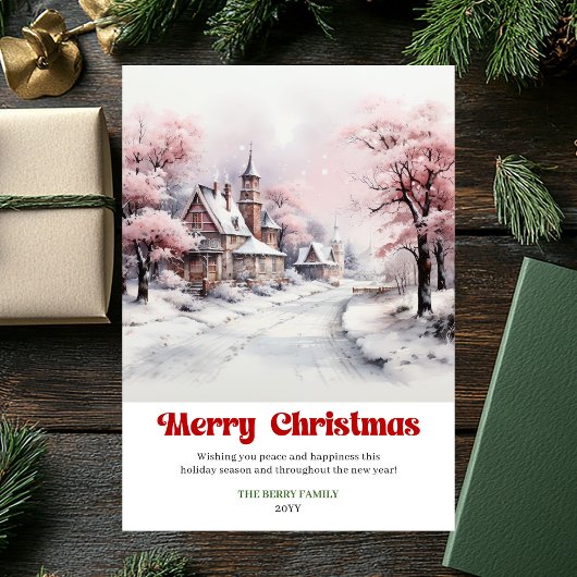 素朴なクリスマスの伝統的なお祭りシーン シーズンカード