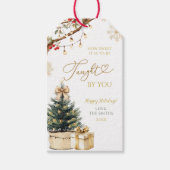 素朴なクリスマスの先生への感謝のタグ ギフトタグ (正面)