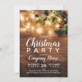 素朴なクリスマスの地方企業のキスヒートライト 招待状 (正面)