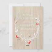 素朴なクリスマスの星の冬のリース シーズンカード (裏面)