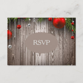 素朴なクリスマスの結婚式招待状RSVP 出欠カード
