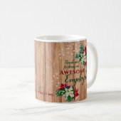 素朴なクリスマスの花の従業員への感謝 コーヒーマグカップ (正面右)