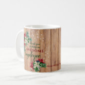 素朴なクリスマスの花の従業員への感謝 コーヒーマグカップ (正面左)