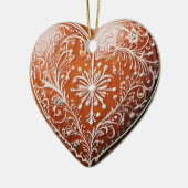 素朴なクリスマスクッキーの飾り付けされた休日 セラミックオーナメント (左)