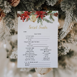 素朴なクリスマスゲーム シークレットサンタ クエスチョンnaire 招待状