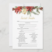 素朴なクリスマスゲーム シークレットサンタ クエスチョンnaire 招待状 (正面)