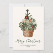 素朴なクリスマスツリーのオーナメント クリーム色 写真なし シーズンカード (正面)