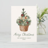 素朴なクリスマスツリーのオーナメント クリーム色 写真なし シーズンカード (スタンド正面)