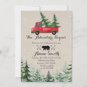 素朴なクリスマスツリーのベビーシャワーの招待状 招待状 (正面)