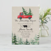 素朴なクリスマスツリーのベビーシャワーの招待状 招待状 (スタンド正面)