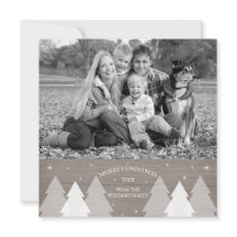 素朴なクリスマスツリーの写真カード