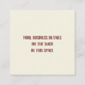 素朴なクリスマスツリーの農場のヴィンテージのトラックの赤い格子縞 スクエア名刺 (裏面)