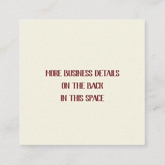 素朴なクリスマスツリーの農場のヴィンテージのトラックの赤い格子縞 スクエア名刺 (裏面)