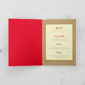 素朴なクリスマスディナーパーティーテンプレートメニュー カード (内部)