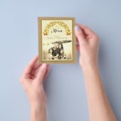 素朴なクリスマスディナーパーティーテンプレートメニュー チラシ (手)