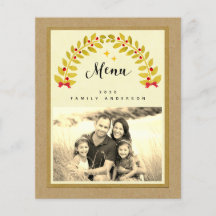 素朴なクリスマスディナーパーティーテンプレートメニュー