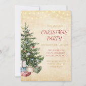 素朴なクリスマスパーティーの招待状 招待状 (正面)